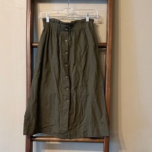 Madewell green Button-Down Skirt